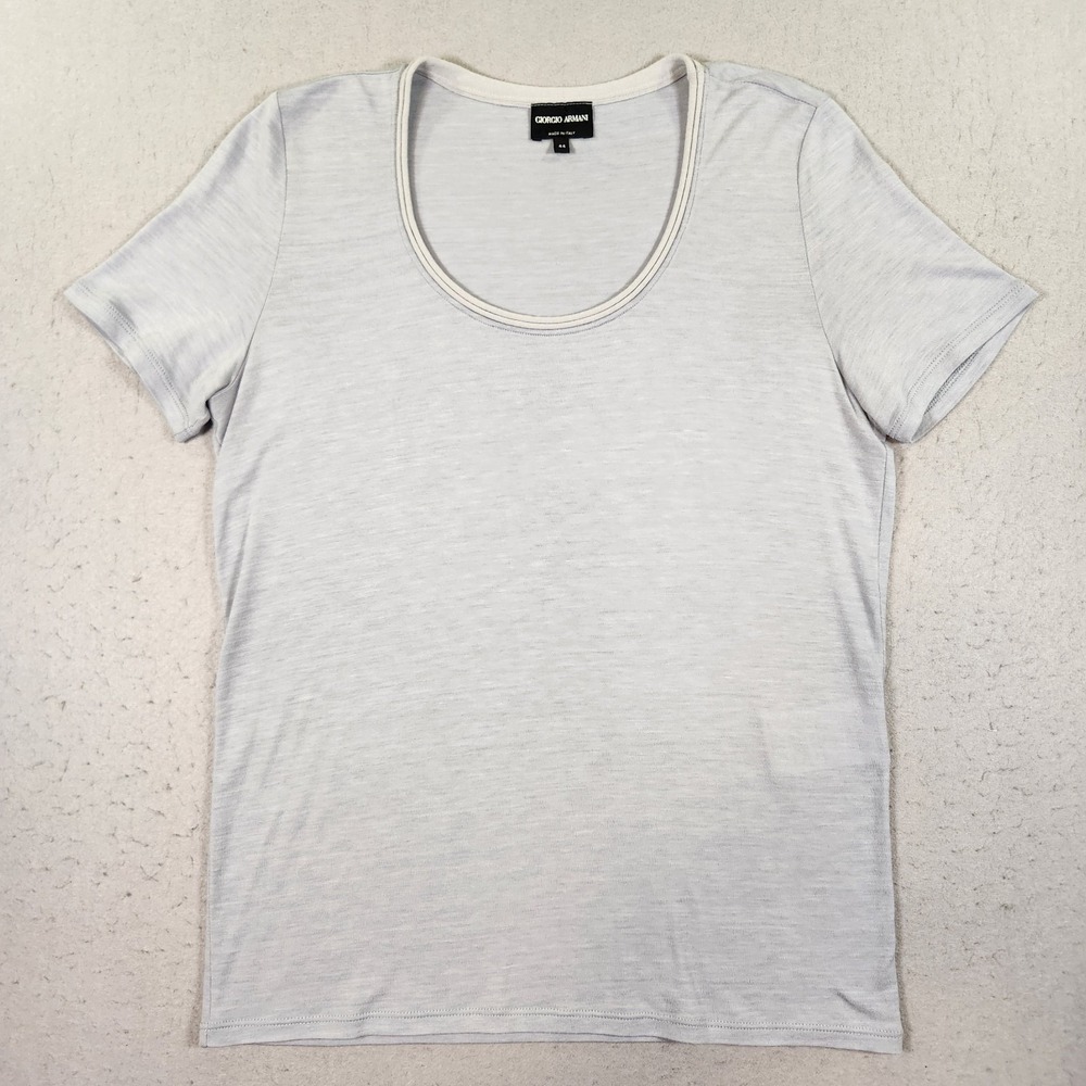 Giorgio Armani Women's Top Size 44 Gray Comfort Viscose Cashmere Made In Italy